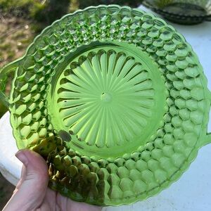 Indiana Glass company relish or candy dish green